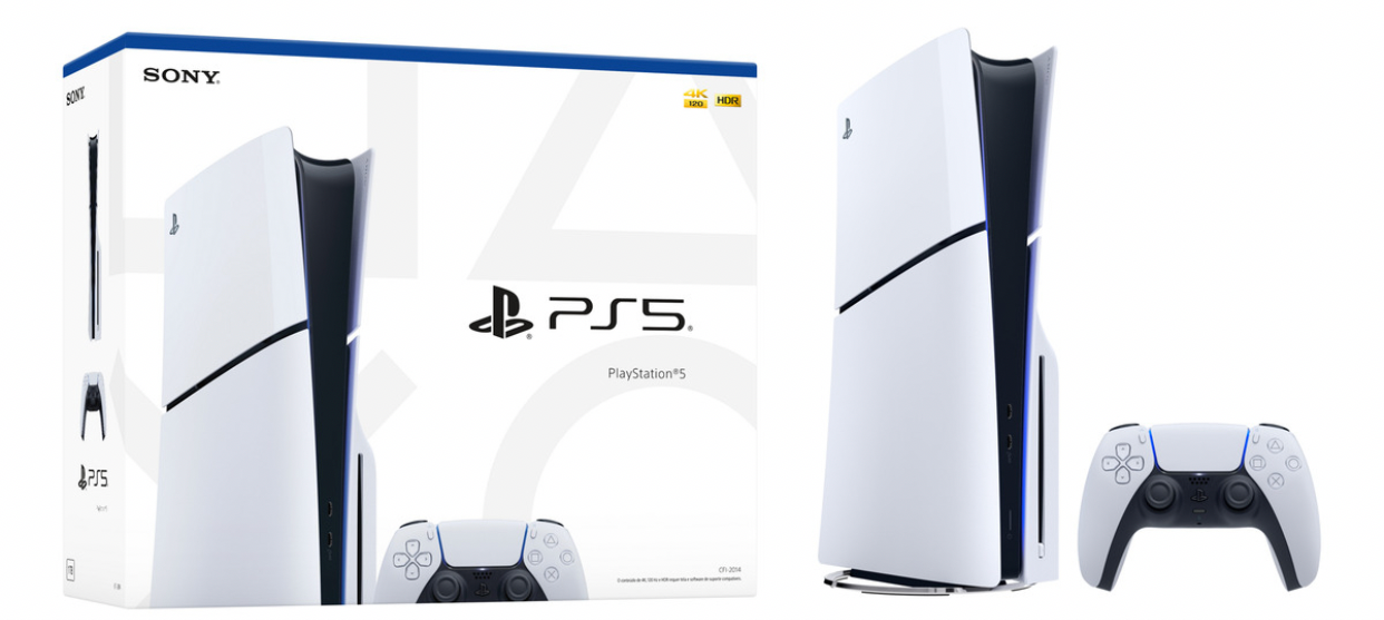 Console Sony Playstation 5 Edição Slim Disk 1tb Branco + Controle Sem Fio Dualsense Ps5 Branco