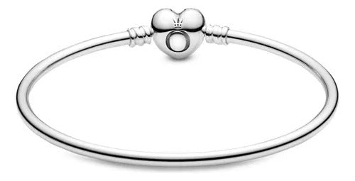 Bracelete Pandora Rigido Fecho Coração Original
