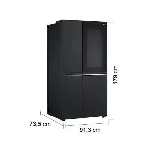 Geladeira LG Side by Side GC-V257SQV c Tec Smart Inverter InstaView e Design Premium Black Inox 647L