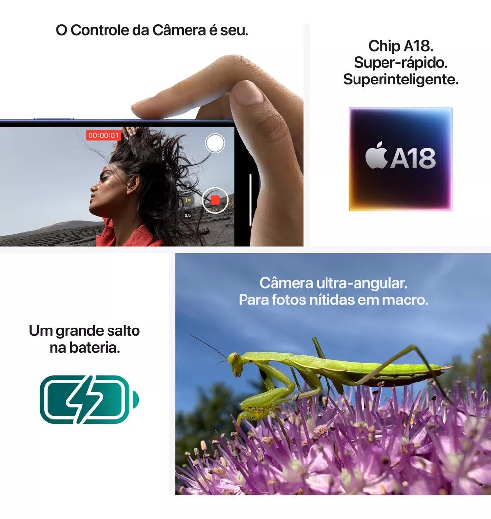 Apple iPhone 16 (128 GB) - Ultramarino - Distribuidor Autorizado