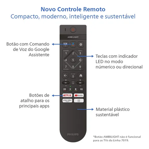 Smart Tv Philips 50 4k 50pug7019 Google Tv Comando De Voz