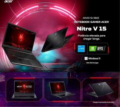 Notebook Gamer Acre Nitro V15 RTX 3050 i5-13420H