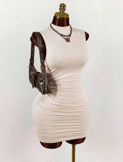 Vestido Bodycon Bege Elegance