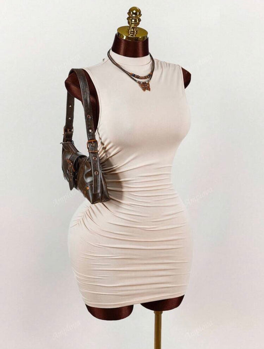 Vestido Bodycon Bege Elegance