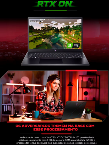 Notebook Gamer Acre Nitro V15 RTX 3050 i5-13420H