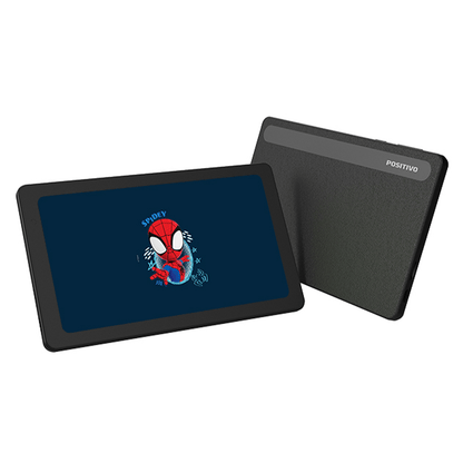 Tablet Positivo Vision Tab 7 Spidey - Octa-Core 3GB RAM 64GB, 7” IPS, Android 14 Go, Wi-fi - Capa e Bolsa - Preto