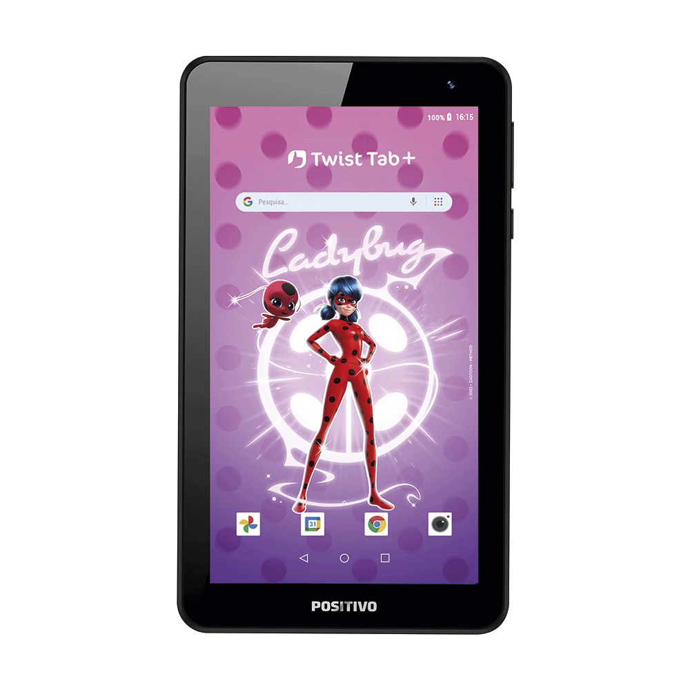 Tablet Positivo Twist Tab Lady Bug + com 2 capas de proteção 2GB 64GB bateria 3100mAh 7" - Preto