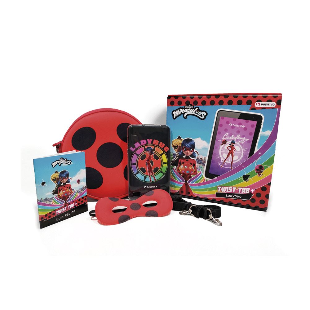 Tablet Positivo Twist Tab Lady Bug + com 2 capas de proteção 2GB 64GB bateria 3100mAh 7" - Preto