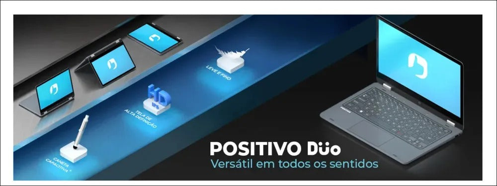 Notebook Positivo Duo 2 em 1 Intel Celeron C4128B-3 4GB 128GB 11,6" IPS HD Windows 11