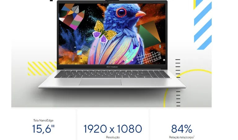 Notebook Asus Vivobook Go 15 E1504ga Intel Core I3 N305 4gb Ram 128gb Ssd Windows 11 Tela 15,6 Fhd Silver - Nj440w