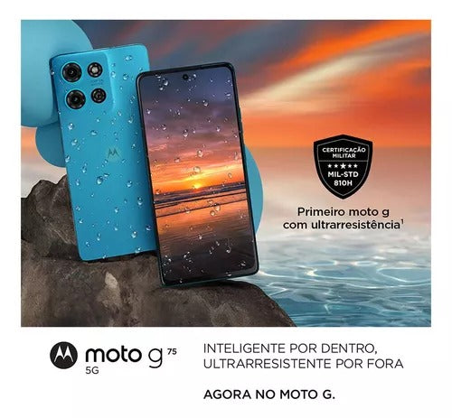 Smartphone Motorola Moto g75 5G - 256GB 16GB (8GB RAM+8GB Ram Boost) e 50MP Sony Lytia 600 Camera Moto AI Ultrarresistencia militar - Preto