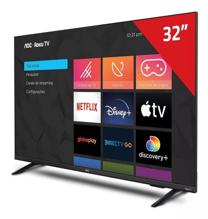 Smart Tv 32 polegadas Hd Roku Tv 32s5135/78g Preta Aoc
