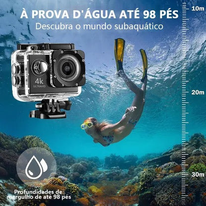 Câmera Esportiva 4k Ultra Hd Wi-fi Câmera Para Capacete Cor Preto