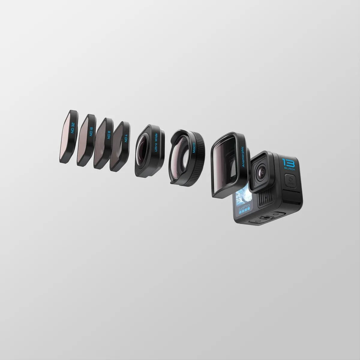 GoPro HERO13 Black - Câmera de ação à prova d'água 10m, 5.3K60, HLG HDR, 27MP, HyperSmooth 6.0, GPS, Wi-Fi 6, Detecção Automática das lentes HB-Series