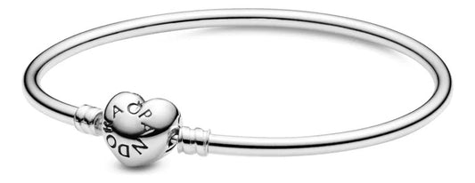 Bracelete Pandora Rigido Fecho Coração Original