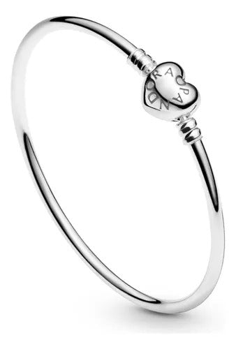 Bracelete Pandora Rigido Fecho Coração Original