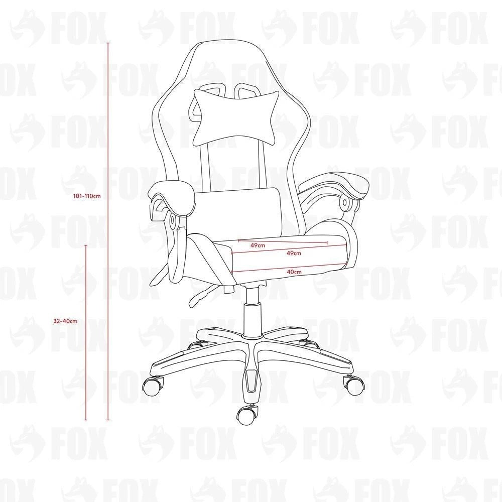 Cadeira Gamer Fox Racer Nordic Branca B98