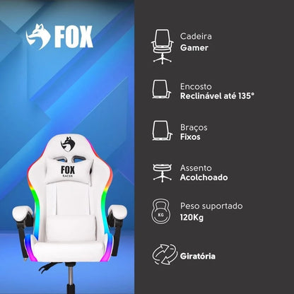 Cadeira Gamer Fox Racer Nordic Branca B98