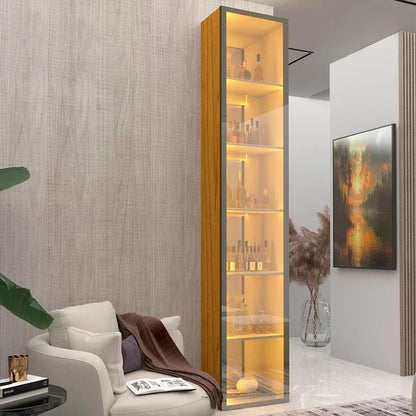Cristaleira 1 Porta Reflecta com Fita Led com Espelho Luminare 100% Mdf