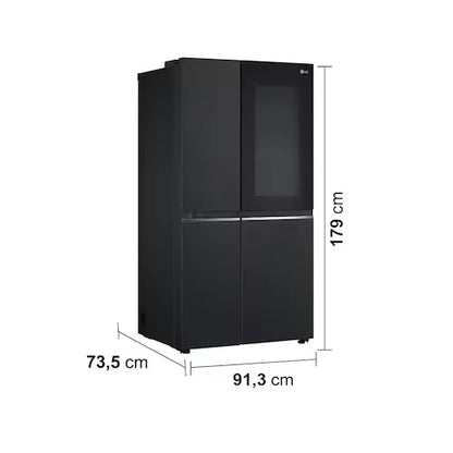 Geladeira LG Side by Side GC-V257SQV c Tec Smart Inverter InstaView e Design Premium Black Inox 647L