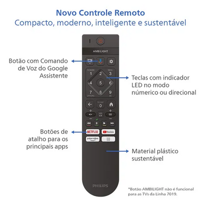 Smart Tv Philips 50 4k 50pug7019 Google Tv Comando De Voz